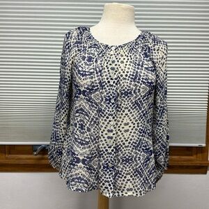 Sundance Navy and Cream Geometric Blouse